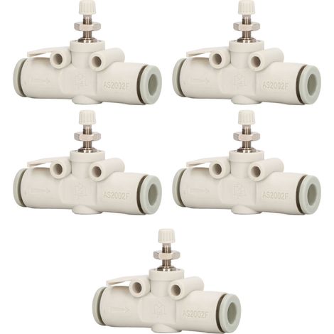 5-teiliges druckbeständiges PVC-Rohr-Schubventil, gerader Anschluss, Luftstromregelung, 6-mm-Gewinde (1/5)
