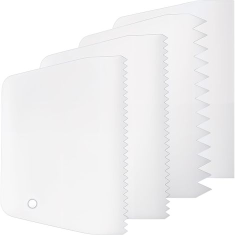 Lot de 4 spatules dentées - Spatule en plastique réutilisable - Lisseur pour carrelage - Denture de 0,5"/1" - Répartiteur pour sols en bois dur - Pour application de colle (1/5)