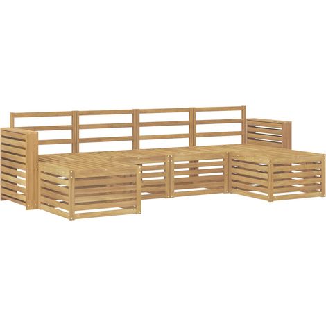 Outdoor Sofa Set 6 pcs White Solid Acacia Wood vidaXL (1/5)