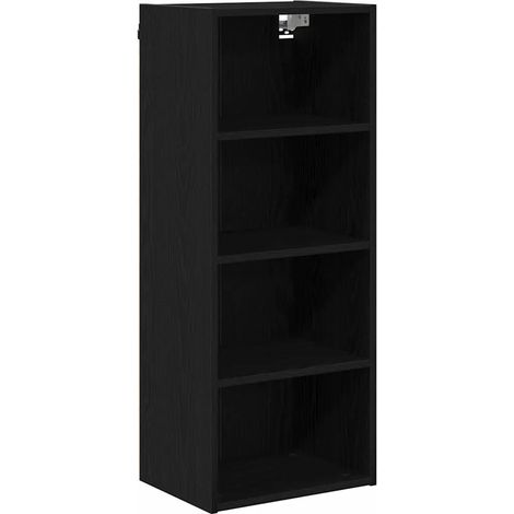 Armadio a sospensione moderno cucina conservazione spazio di stoccaggio 40 x 29,5 x 100 cm in legno multistrato nero 020053506