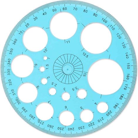 1 Gabarit Circulaire Plastique Diamètre 11,5 Cm Outil Dessin Technique Mesure Bureau École