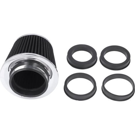 Air Intake Filter, Steel - Non-Woven Fabric - Urethane Air Intake Filter, High-Flow Air Intake Filter Clamp, Non-Woven Fabric Design, Washable Steel, Universal (1/5)