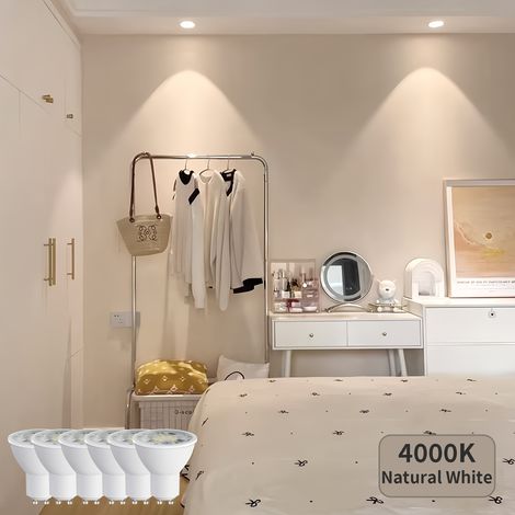 Lot de 6 : Ampoules LED GU10 Dimmables 7 W (Options 3000 K / 4000 K / 6500 K) — Remplace les ampoules halogènes 50 W