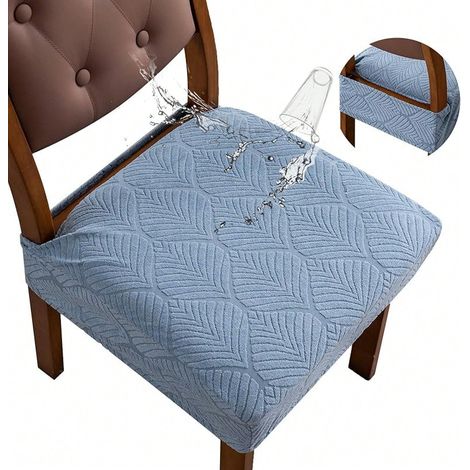 2 housses de chaises de salle à manger en jacquard extensible, démontables et lavables — protecteurs de coussin, housses arrière, accessoires pour chaises de salle à manger 2026. (1/4)