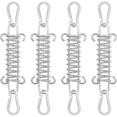 Kit de tension pour tente – 4 ressorts hélicoïdaux + 8 mousquetons inox – Accessoires de camping – Petit (1/5)