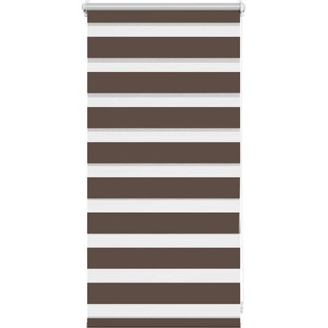 Store vénitien Zebra 40,9 x 100 cm, largeur du tissu 36,7 cm, couleur café