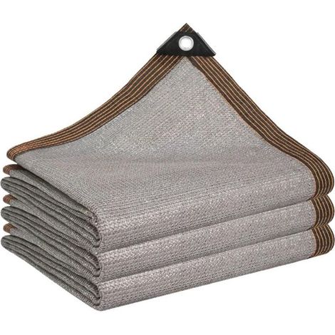 OBOSOE 2PCS Toile d'ombrage perforée 1 m x 10 m, taux d'ombrage de 90 %, convient aux plantes, aux jardins et aux voitures, grise. (1/5)