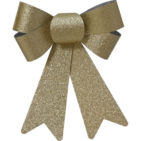 Weihnachtsschleifen goldglänzend Höhe 17 cm Breite 15 cm 2er Set - Kunststoff (1/2)