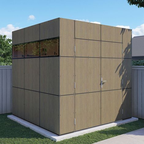 Abri de jardin HPL 1 Bertilo Milano Grigio effet bois 4,69m² (1/5)