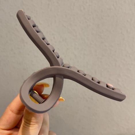Grande barrette givrée, longueur approx. 11cm, café