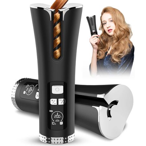 Fer à boucler automatique - Bigoudis sans fil - Grandes boucles USB-C Hair Curler avec protection anti-brûlure - 7 températures - 6 réglages de temps - Écran LCD (1/5)