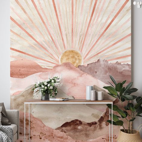 Papier peint panoramique - Soleil Boho - 130 cm x 184 cm (1/4)