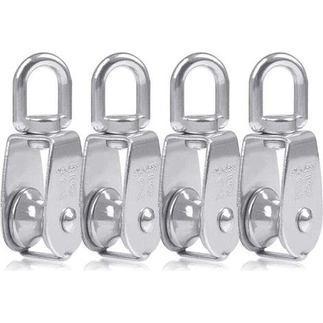 Poleas de acero inoxidable 304 de 4 piezas y 1 pieza para grúa, polea M25, capacidad de 150 kg - KZQ