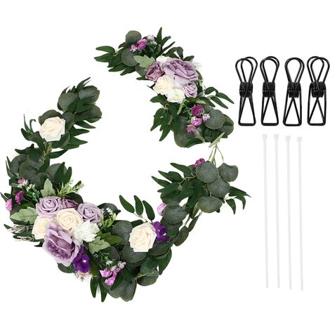 Lot de 2 décorations florales de mariage en forme de rose, réalistes, aux couleurs vives et inodores, pour une bienvenue parfaite (réf. 18063 SZ). (1/5)