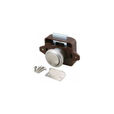 Loquet d'armoire à bouton-poussoir pour camping-car camping-car caravane marron argent (1/5)