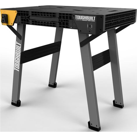 Toughbuilt – Table de travail pliante métal 79 cm – Surface 91 x 61 cm – Capacité de charge 454 kg – Technologie SmartSurface™ avec marques de mesure