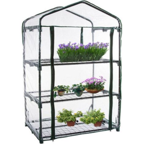 serre 3 couches plantes maison jardin étagère légumes couverture transparente pvc couverture 694992cm