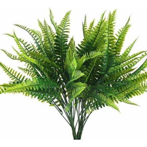 4 pcs Fougères Artificielles Extérieure Fougère Plantes Faux Arbustes Artificiels Verdure Buisson Boston Fougere Decoration pour Interieur Jardin Maison à Pot Suspendu (1/5)