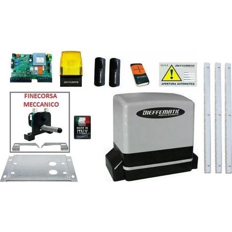 Kit Motore Automazione Cancello Scorrevole Automatico 3 Mt Cremagliera Zincata
