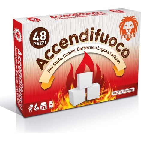 Cubetti Accendifuoco Bianco 48 Pz per Camini e Barbecue