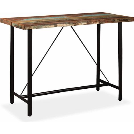 vidaXL Table de bar Bois massif de récupération 150 x 70 x 107 cm (1/5)