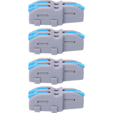 Lot de 20 borniers rapides 1 entrée 2 sorties, connecteurs de câblage en forme de T à poussoir SPLF12A (bleu) (1/5)