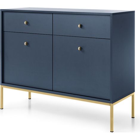 Sideboard 104cm in blau, Fußgestell goldfarben, MALAGA-160 (1/4)