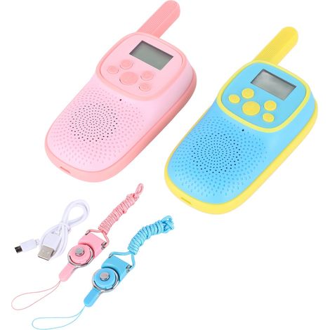 Lot de 2 talkies-walkies jouets, écran rétroéclairé, autonomie prolongée, interactif portable, cadeau idéal pour enfants filles et garçons (1/5)