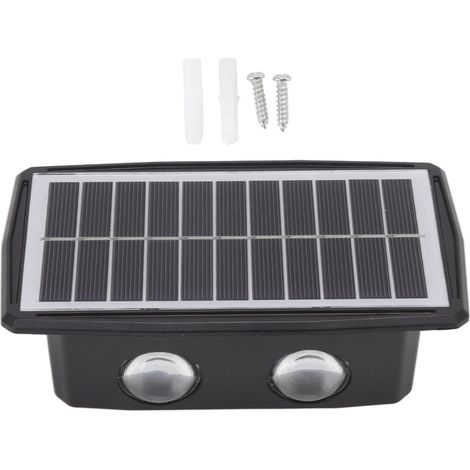 Solar-Wandleuchte mit 4 LEDs, konvexem Spiegel und 2 Helligkeitsstufen