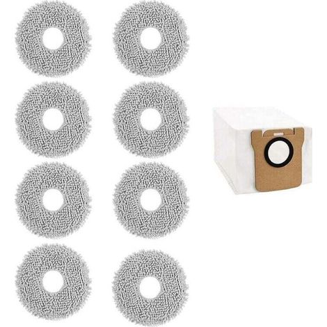 Juego de 8 almohadillas de fregona para aspiradora robot lavable L10 Ultra/Pro-Crezuo L10S Ultra.-Crezuo (1/4)