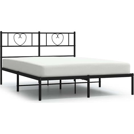 Maison Exclusive - Cadre de lit métal sans matelas et tête de lit noir 160x200 cm (1/5)