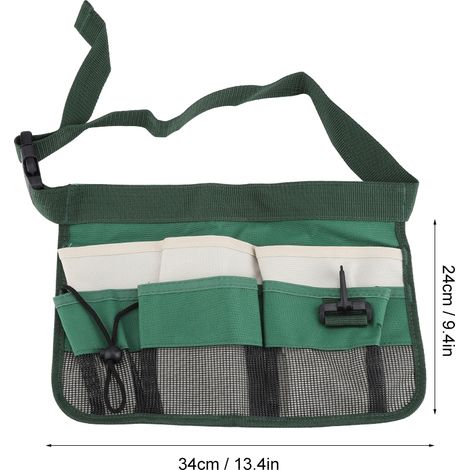 Sacoche à outils d'électricien multipoches, sac banane multifonction, ceinture épaisse (verte) (1/5)