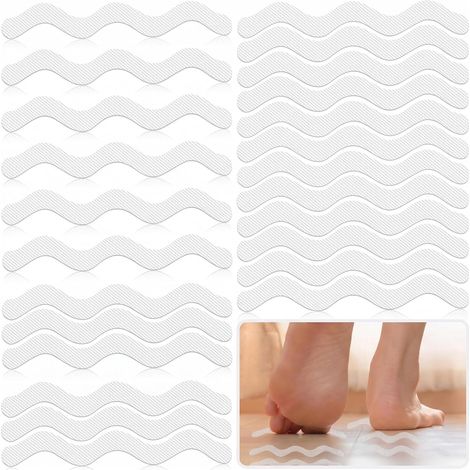 24 Pièces Antidérapant Douche,Adhésif Antidérapant Baignoire et Ruban Antidérapant pour Robinet de Douche,Tapis Antidérapant Baignoire et Anti Derapant Tapis Baignoire pour Salles de Bain,20cmx2cm