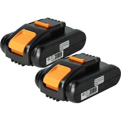 vhbw 2x Battery compatible with Worx Landroid WG779E.1, WG790E, WG583E.9, WG791E, WG730E, WG744E, WG779E Power Tools (2000 mAh, Li-Ion, 20 V)