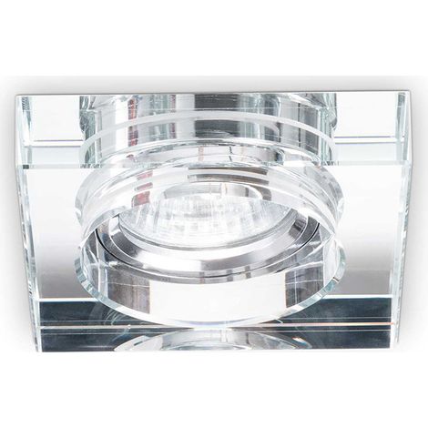 3 Faretti Incasso Quadrato Moderno Blues Alluminio Trasp. 1 Luce Gu10 5W 3000K (1/3)