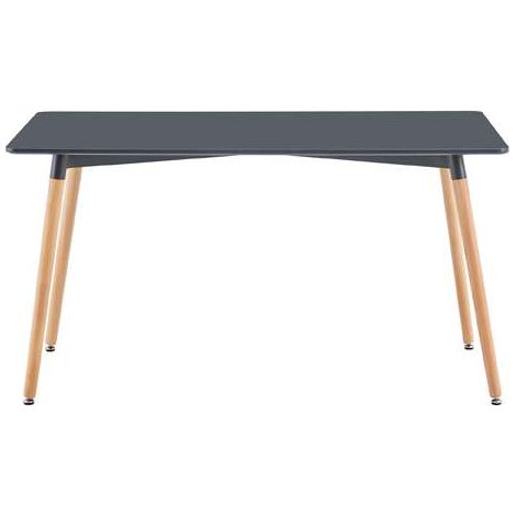 Mesa rectangular Md-Nordika fija acabado gris, 75 cm(alto) 140 cm(ancho) 80 cm(fondo). (1/4)