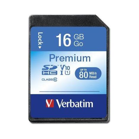 Tarjeta de memoria SDHC Verbatim de 16 GB, Clase 10 (1/4)