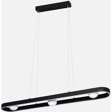 Suspension Fermoselle 26W+9W 4000K noire orientable 107,5x15 cm 2975lm