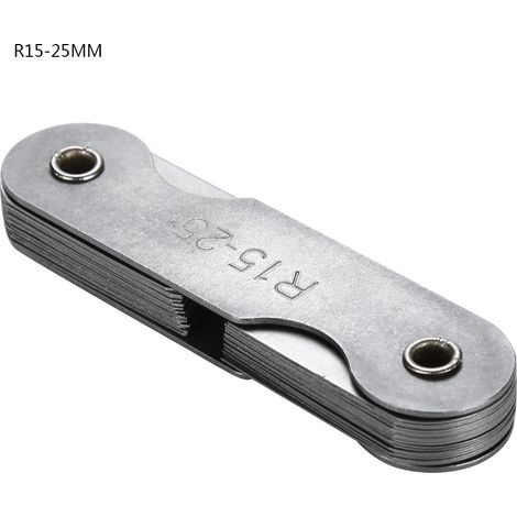 Jauge de filet de rayon en acier inoxydable, outil de mesure convexe interne concave externe (R15-25MM)
