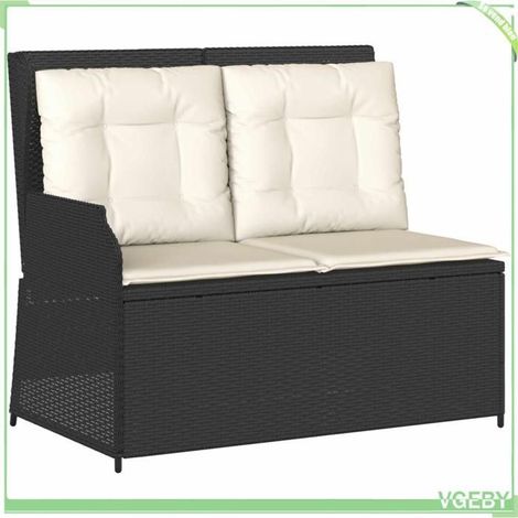 Banc de jardin inclinable - FAFEICY - 3394449 - Noir - Polyrotin résistant aux intempéries - Dossier réglable (1/5)