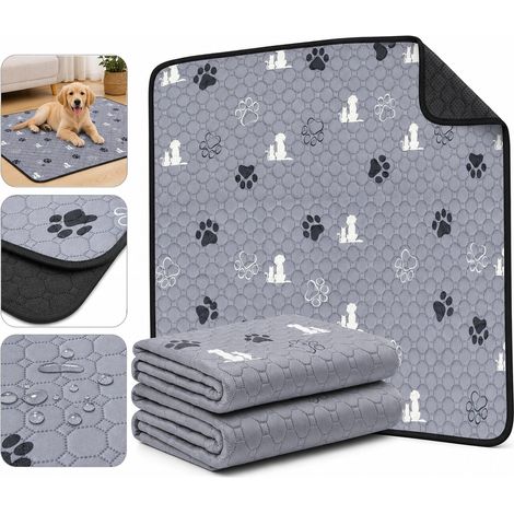 Tapis d'éducation lavable pour chien, en polyester maille respirante douce et absorbante, couches absorbantes multiples, base antidérapante, lavable en machine, Lot de 2, 50 x 70 cm (1/5)