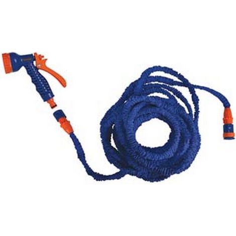 1PZ TUBO ESTENSIBILE COBRA CON IDROPISTOLA E RACCORDI - mt. 2,5/7,5