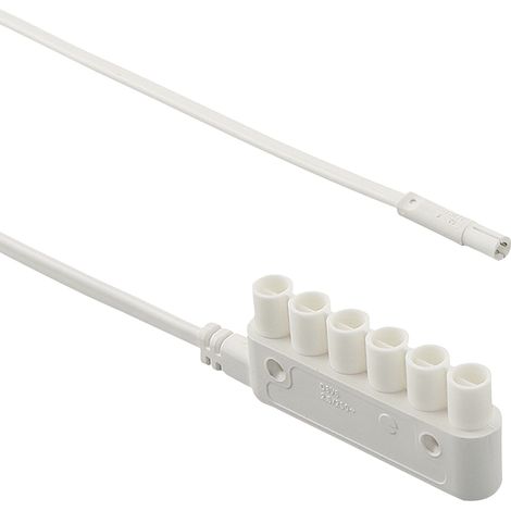ELEKTRA Verlängerungsleitung-Mini-Stecker 230 V, Verteiler 6-fach, Länge 2000 mm