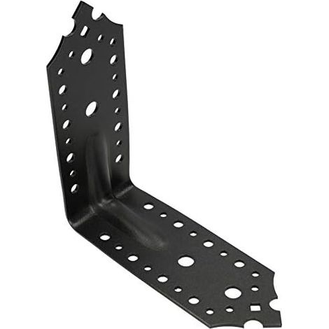 KOTARBAU Connecteur d'angle 165x165x65mm avec nervure équerre perforée renforcée équerre de fixation assemblage bois revêtement en poudre couleur noire décoratif