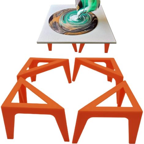 Juego de 4 soportes para pintura, soportes de lienzo para pintura, soporte para pintura sobre lienzo, soporte para vertido de pintura, pies de lienzo para vertido de acrílico líquido (1/4)