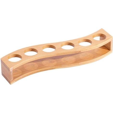 Porte-verres à vin en bambou, séparateur de verres, organiseur et rangement pour bar de cuisine, 6 trous (1/5)