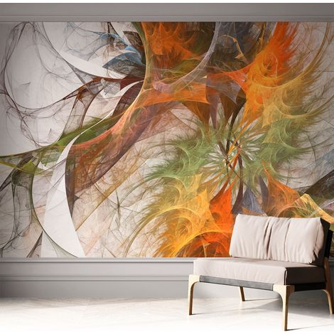 Selbstklebend Tapete modern Wohnzimmer - Wanddekoration - einfach anzubringen Abstraktes Kaleidoskop 312x219 cm (1/5)