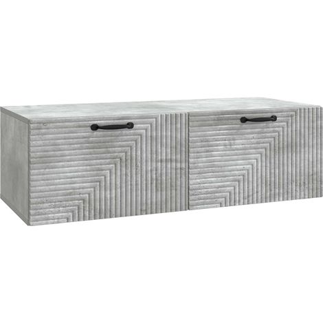 vidaXL  Wall-Mounted TV Cabinet  Concrete Grey 98 x 41 x 30 cm
