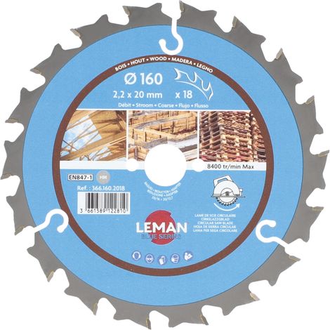 LAME CIRC.HM CHANTIER D160X2.2X20 Z=18 ALT POS+AR - 366.160.2018 - LEMAN (1/4)