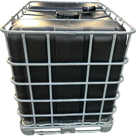 Plast'Up Rotomoulage – Cuve de récupération d'eau de pluie 1000L – Grillage opaque noire – Bouchon diamètre 22 cm – Résistante aux chocs – Traité anti UV